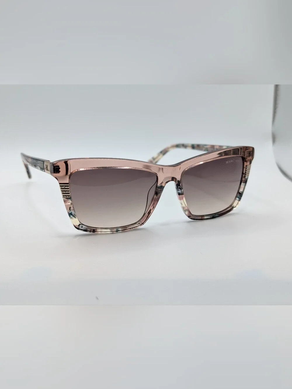 NIB Marciano by Guess Pink Tortoise Square Sunglasses w/ Velvet Case & Box
